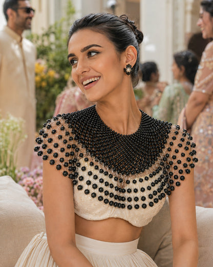 Black Giselle Pearl Cape