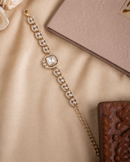 White Pranvika Indo Western Bracelet
