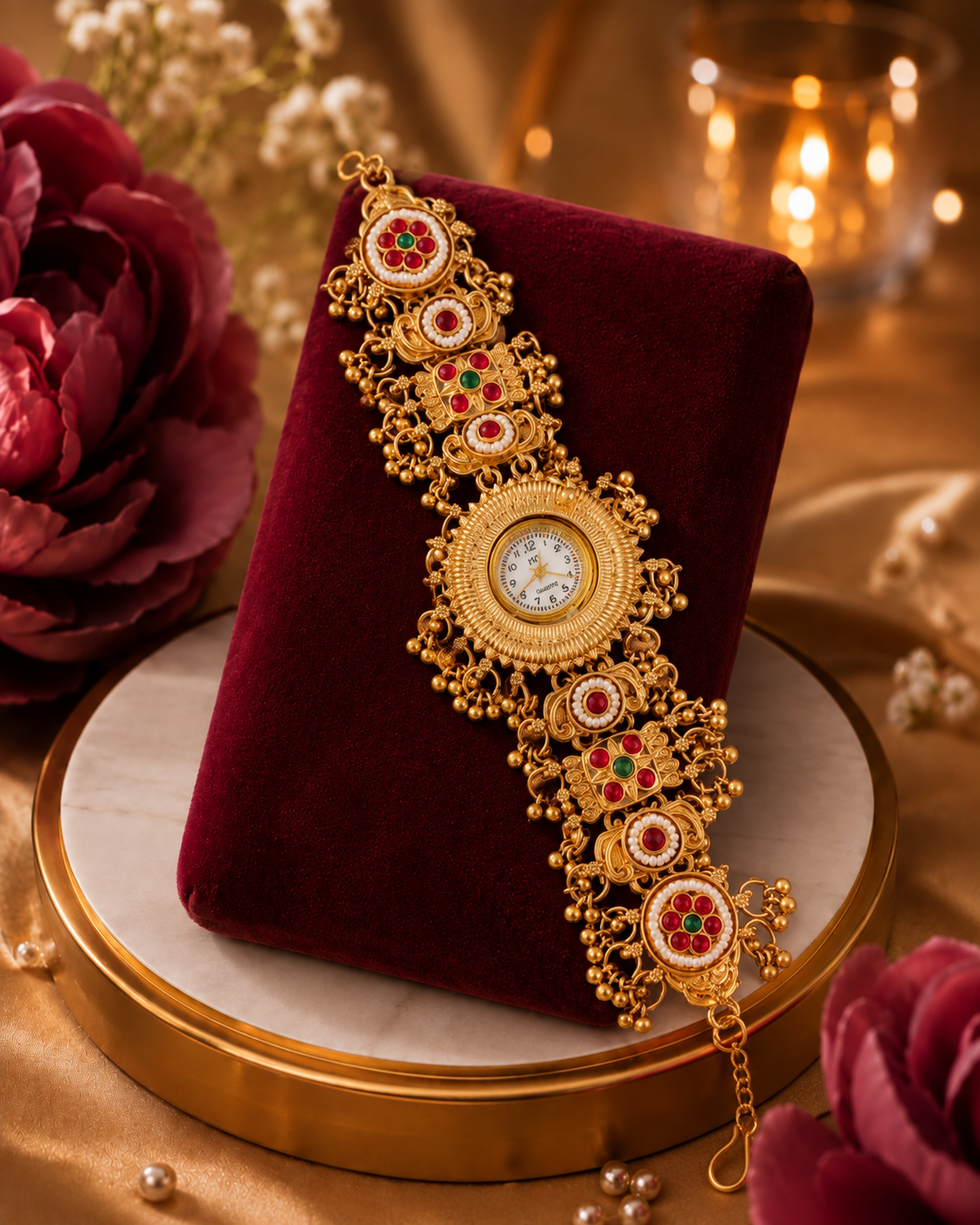 Sagarika Heritage Kashmiri Ethnic Bracelet Watch for Women
