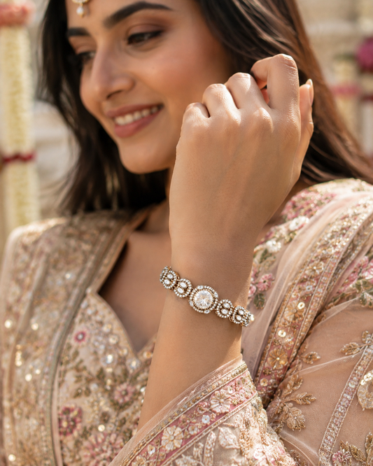 Silver Kaushiki Indo Western Bracelet
