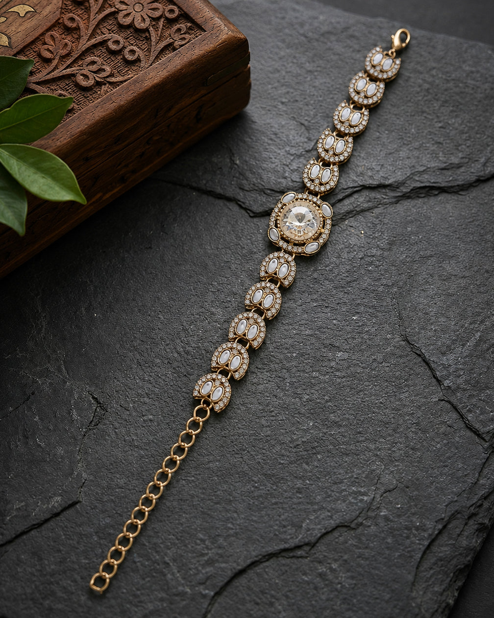 Silver Kaushiki Indo Western Bracelet