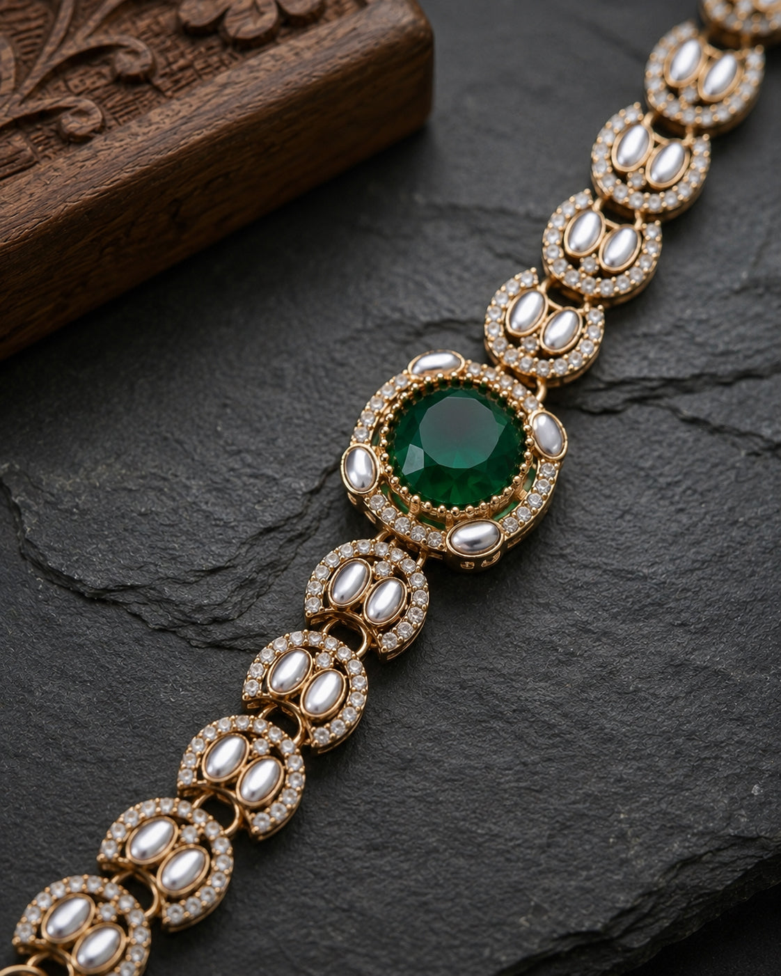 Emerald Kaushiki Indo Western Bracelet