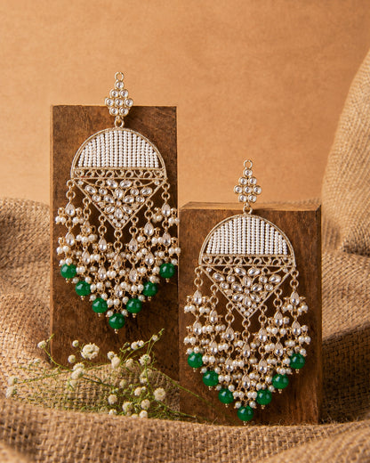 Green Akshita Designer Chandbali Earring