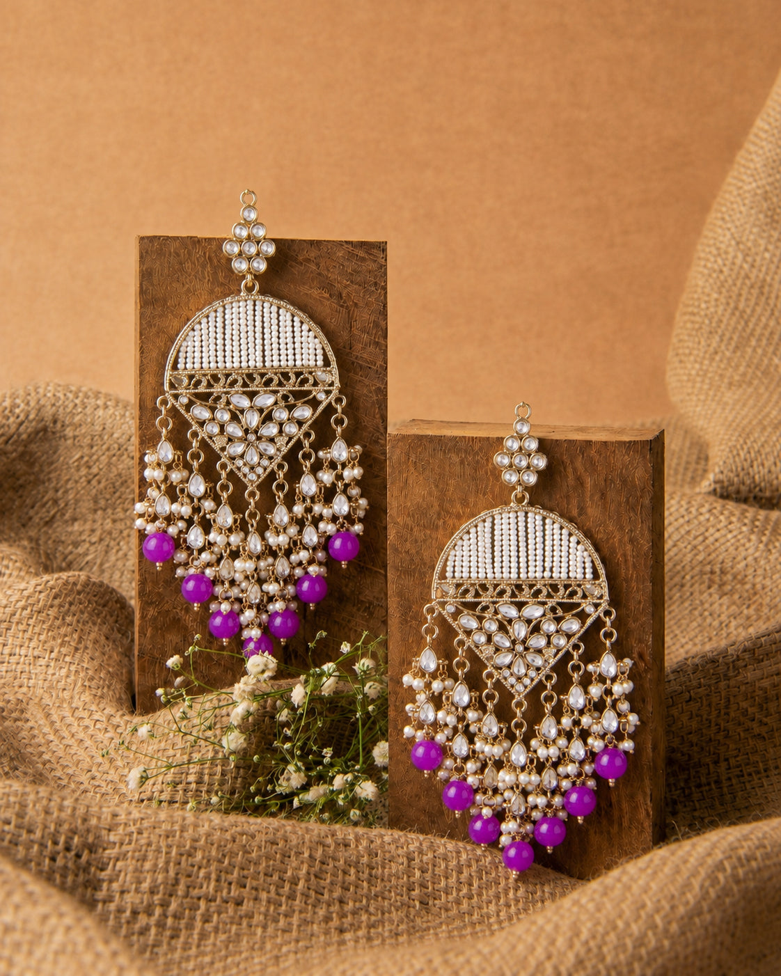 Purple Akshita Designer Chandbali Earring