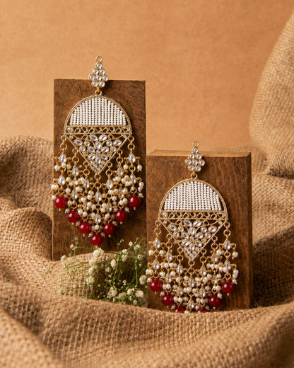 Maroon Akshita Designer Chandbali Earring