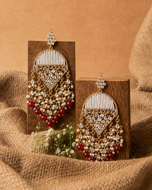Maroon Akshita Designer Chandbali Earring