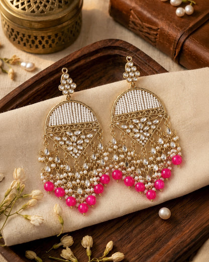 Pink Akshita Designer Chandbali Earring