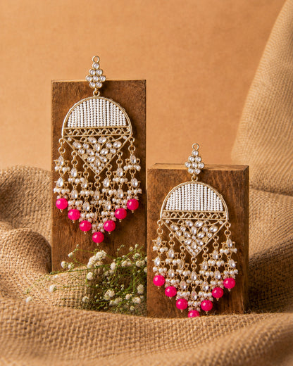 Pink Akshita Designer Chandbali Earring