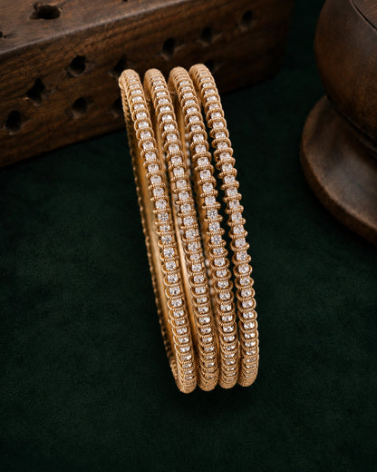 Zohra Premium AD Stoned Bangle In Zircone Look - Set of 4