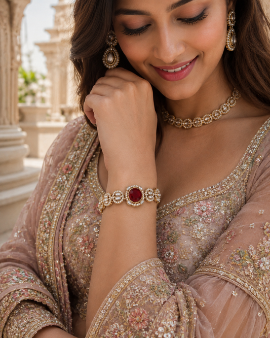 Ruby Kaushiki Indo Western Bracelet