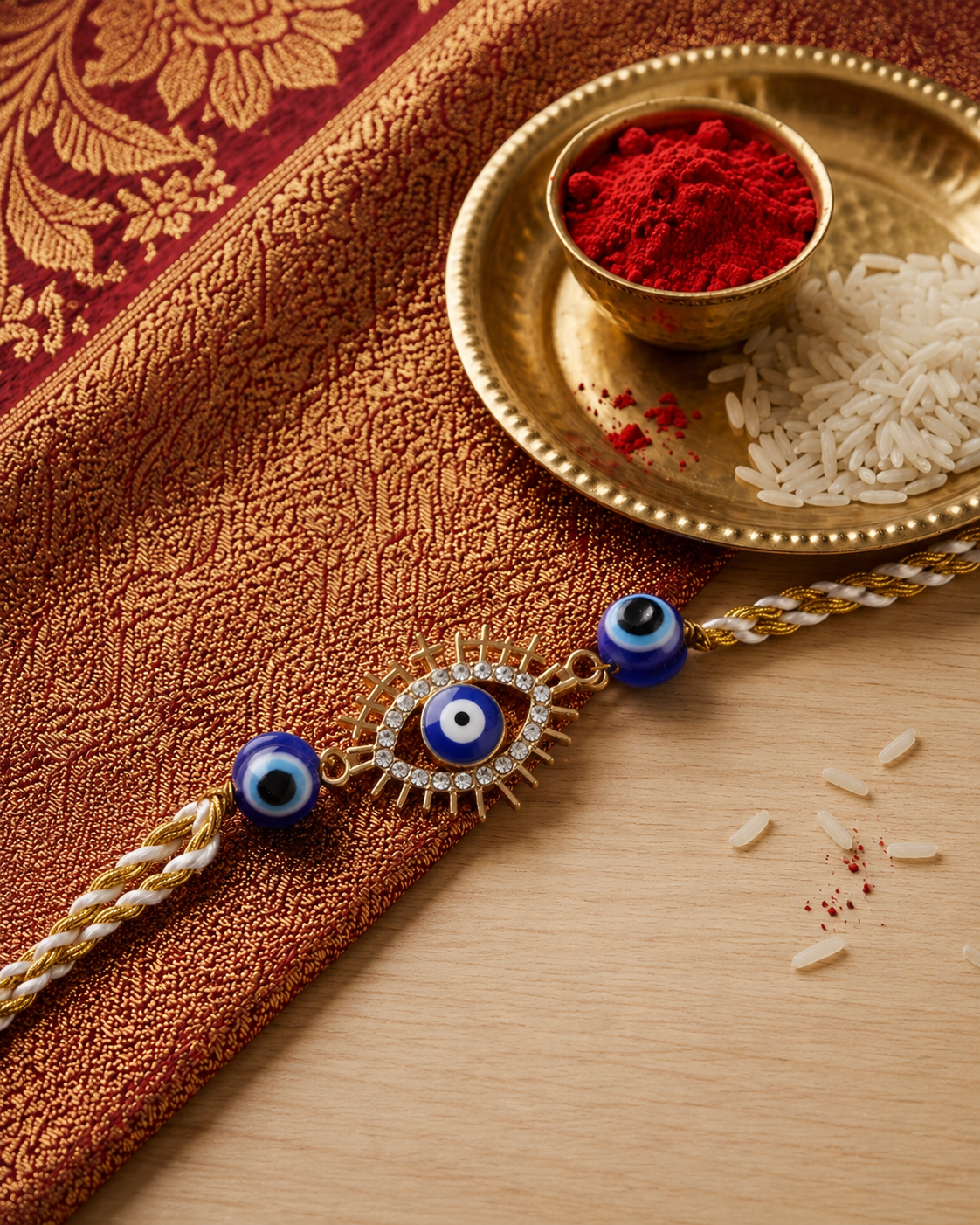 Nazaria Evil Eye Rakhi with Tilak Set and Card