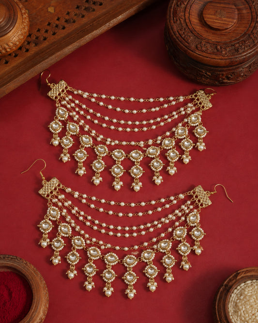 Pearl Sambhavi Bahubali Kaan Chain Pair