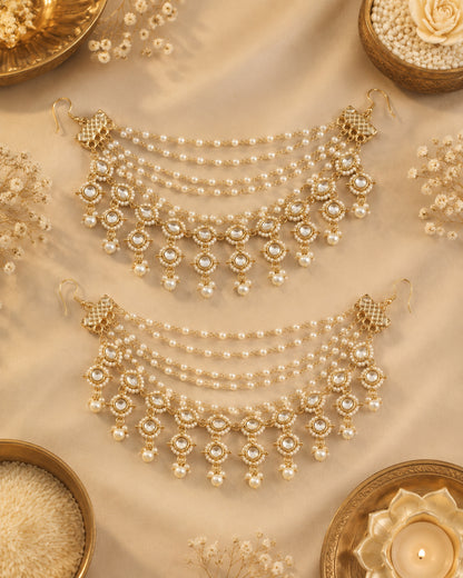 Pearl Sambhavi Bahubali Kaan Chain Pair