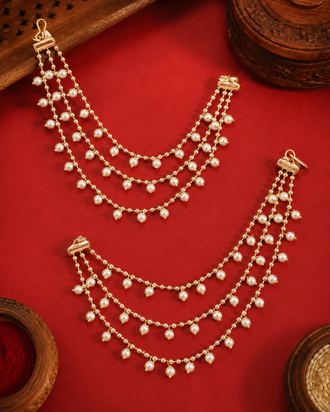 Bahubali Sleek Kaan Chain Pair
