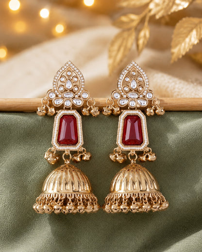 Ruby Svarna Kashmiri Look Ghunghru Jhumka Earring