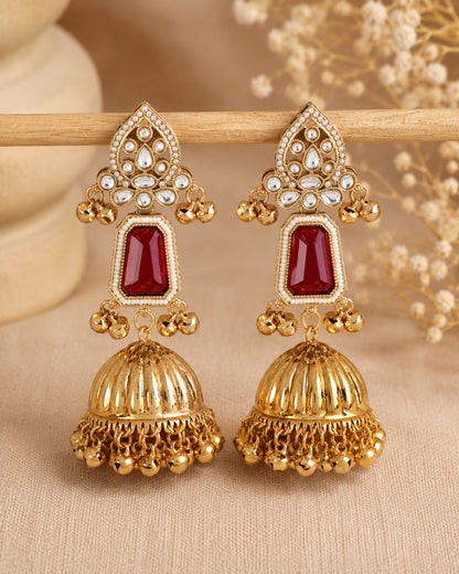 Ruby Svarna Kashmiri Look Ghunghru Jhumka Earring
