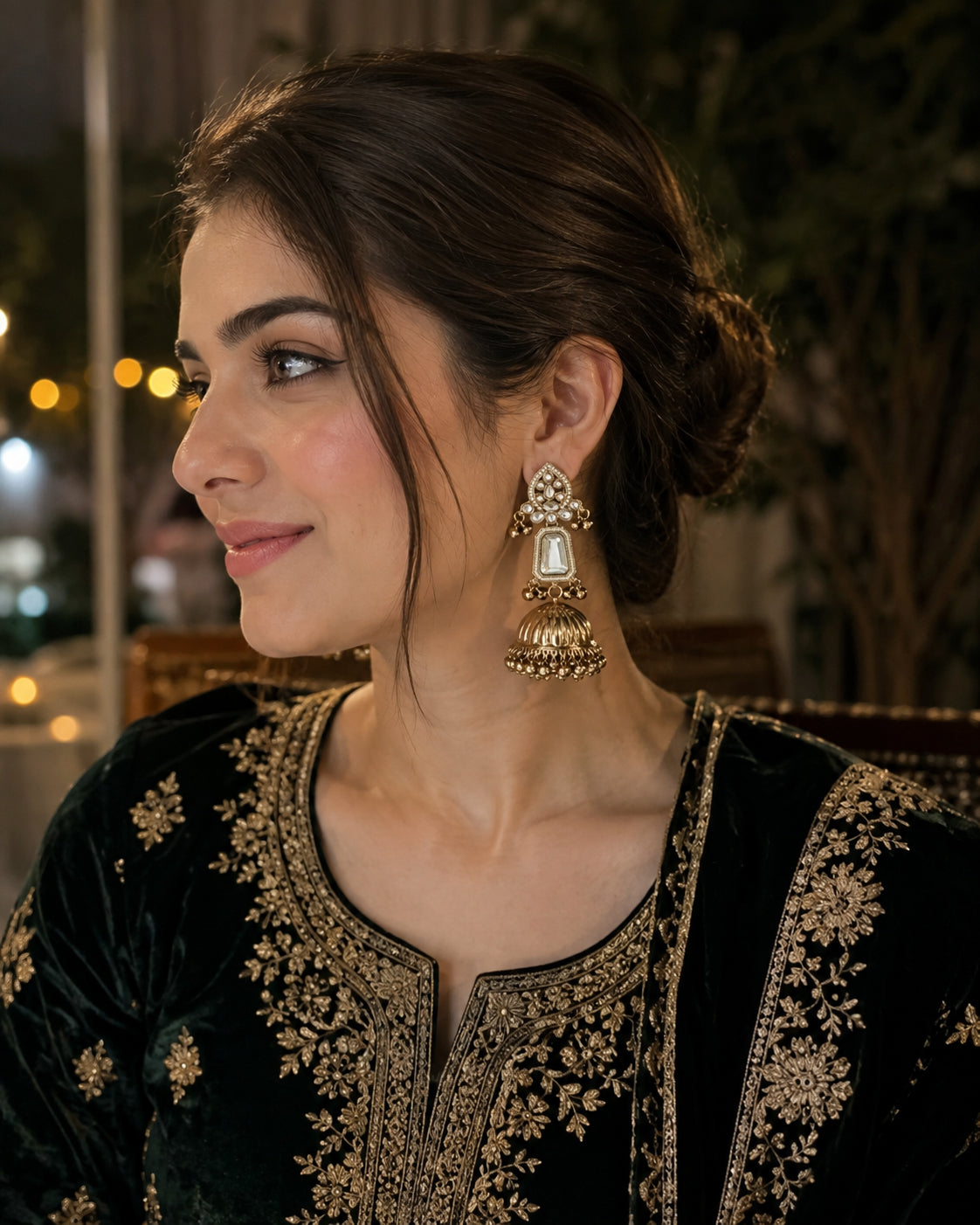 Silver Svarna Kashmiri Look Ghunghru Jhumka Earring