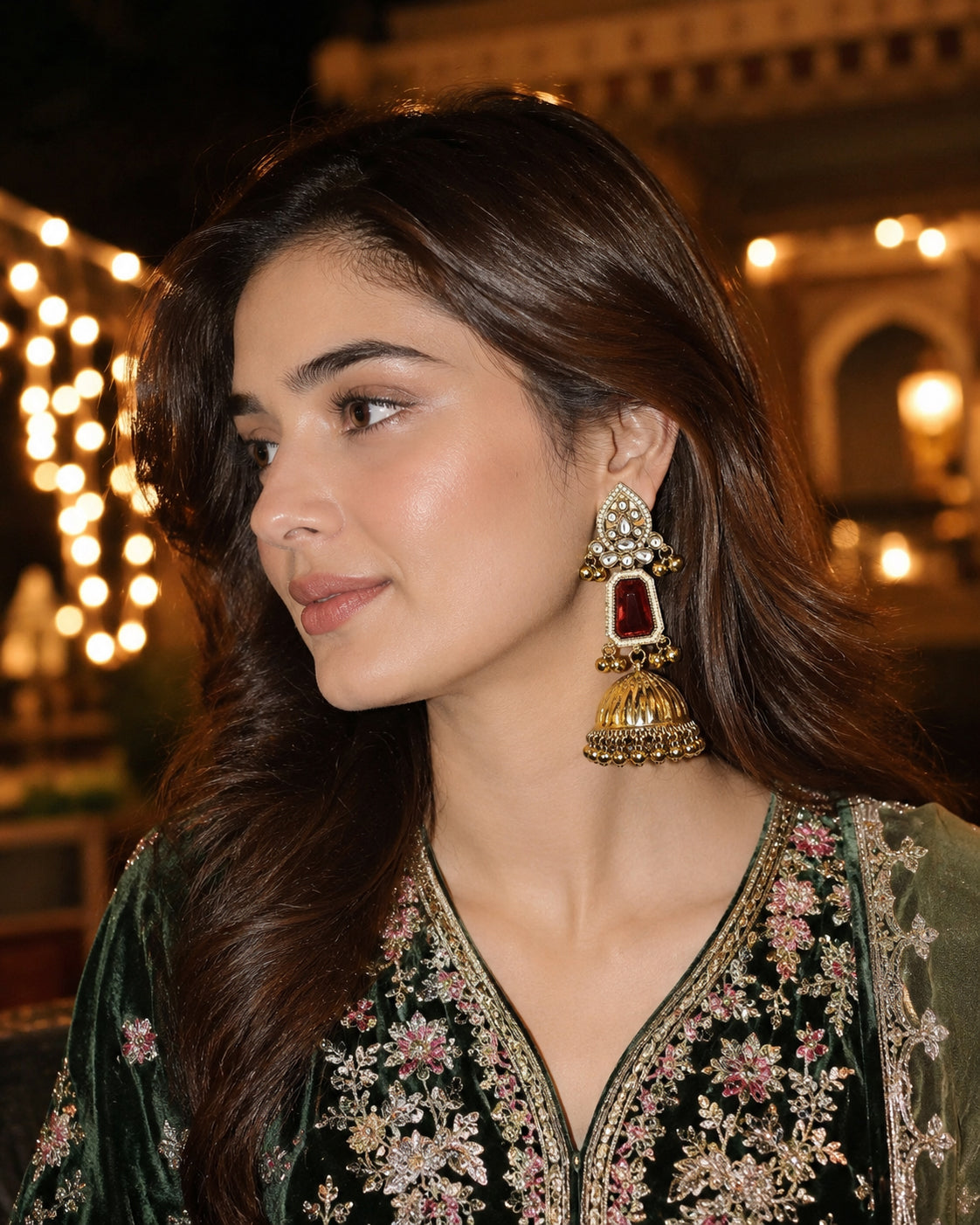 Ruby Svarna Kashmiri Look Ghunghru Jhumka Earring