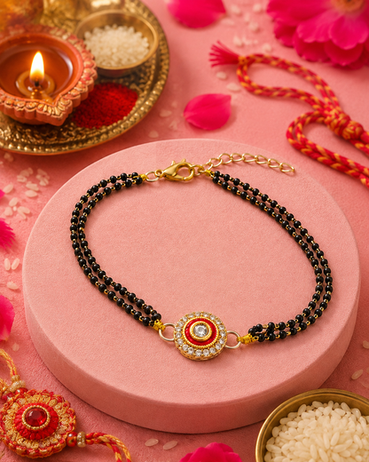 Red Vaibhika Bhabhi Hand Mangalsutra