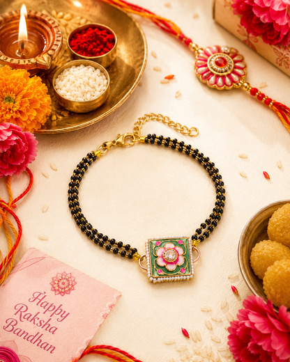 Mint Shaivya Meenakari Bhabhi Hand Mangalsutra