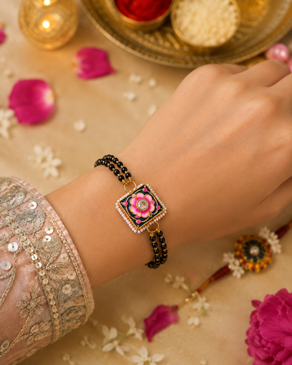 Blue Shaivya Meenakari Bhabhi Hand Mangalsutra