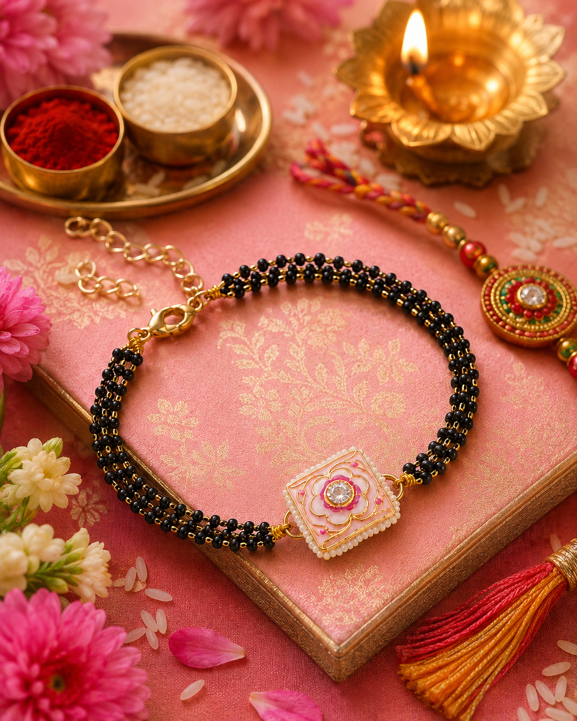 Blush Shaivya Meenakari Bhabhi Hand Mangalsutra