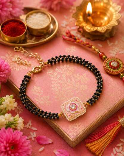 Blush Shaivya Meenakari Bhabhi Hand Mangalsutra