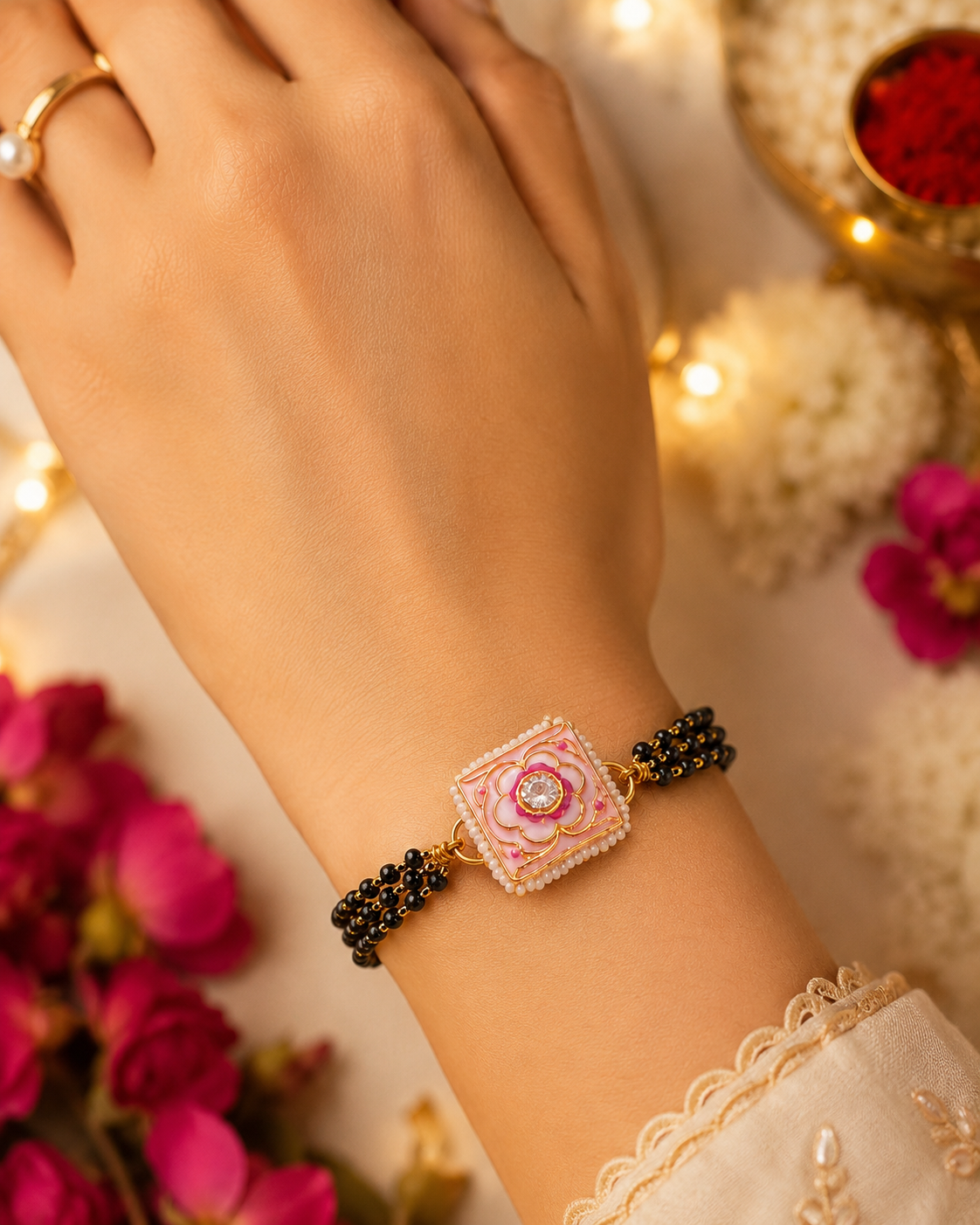 Blush Shaivya Meenakari Bhabhi Hand Mangalsutra