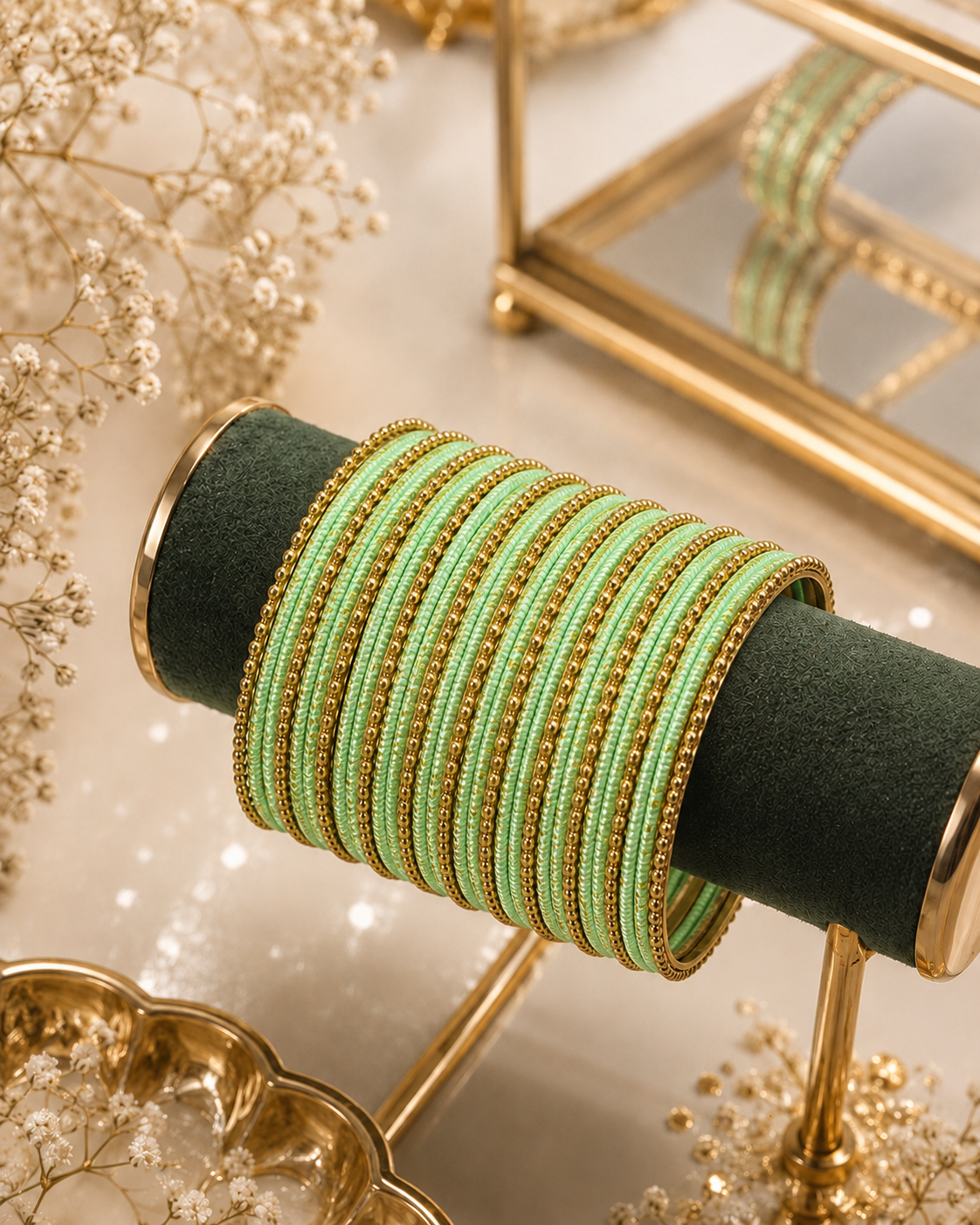 Mint Green Koshya Designer Bangle Set