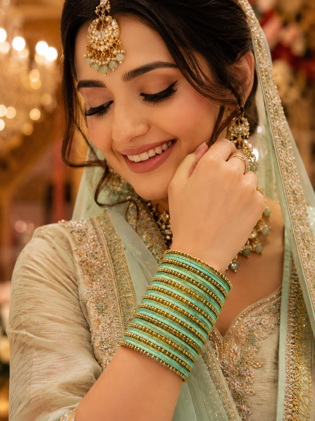 Mint Green Koshya Designer Bangle Set