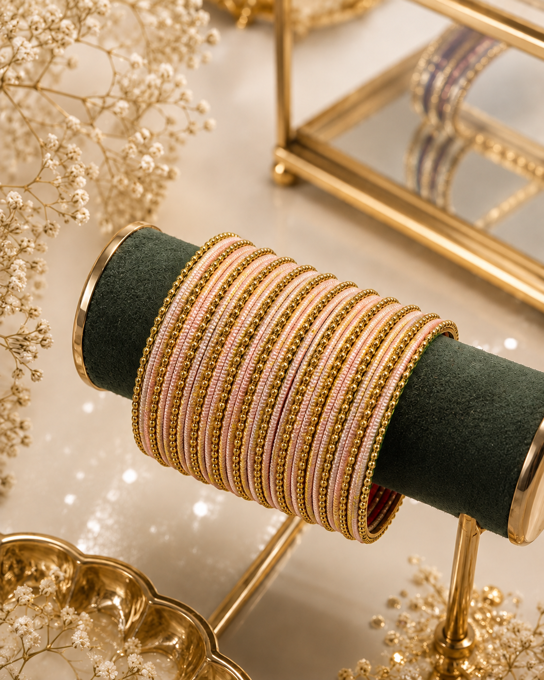Peach Koshya Designer Bangle Set
