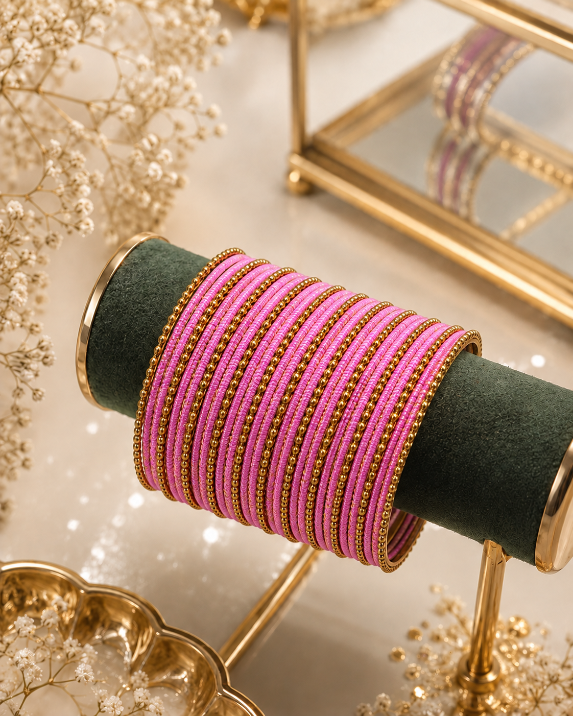Blush Koshya Glitter Designer Bangle Set