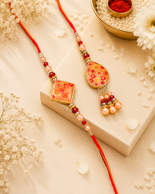 Novra Bhaiya Bhabhi Rakhi with Tilak Set and Card