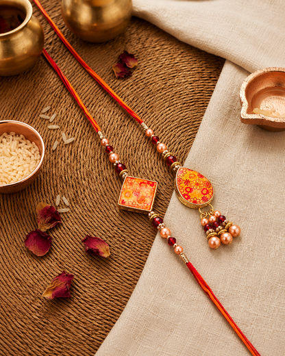 Novra Bhaiya Bhabhi Rakhi with Tilak Set and Card