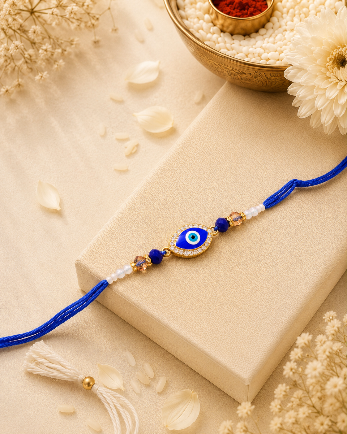 Mriday Evil Eye Rakhi For Brother | Tilak Set Included