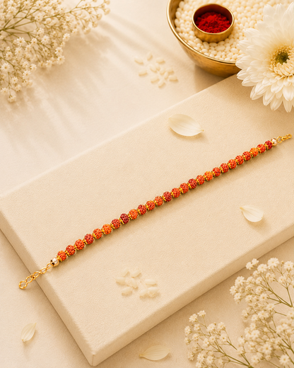 Neev Rudraksh Bracelet Rakhi for Brother | Tilak Set Included