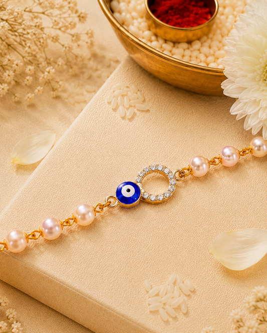 Kosh Evil Eye Bracelet Rakhi | Tilak Set Included
