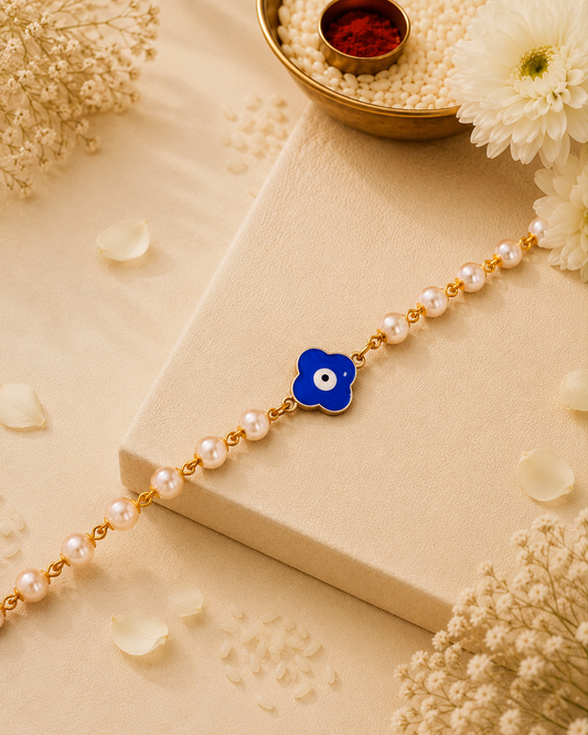 Aranyam Evil Eye Bracelet Rakhi | Tilak Set Included