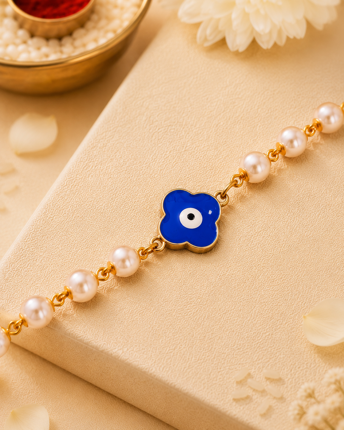 Aranyam Evil Eye Bracelet Rakhi | Tilak Set Included