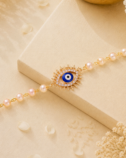 Kairavi Evil Eye Bracelet Rakhi | Tilak Set Included