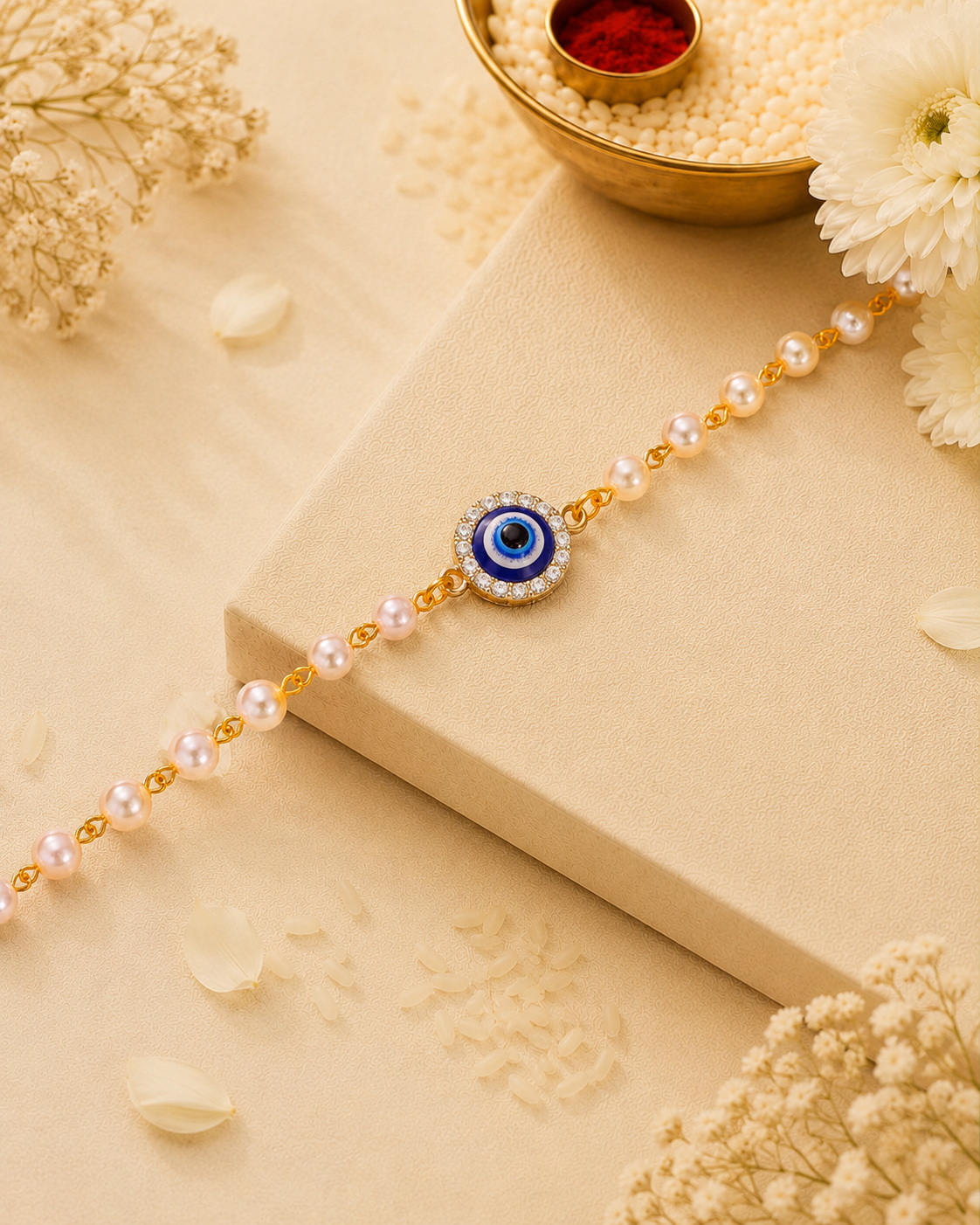 Kaaya Evil Eye Bracelet Rakhi | Tilak Set Included