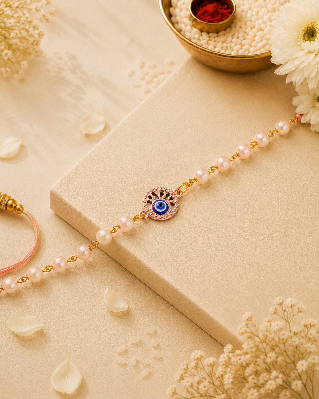 Iraaya Evil Eye Bracelet Rakhi | Tilak Set Included