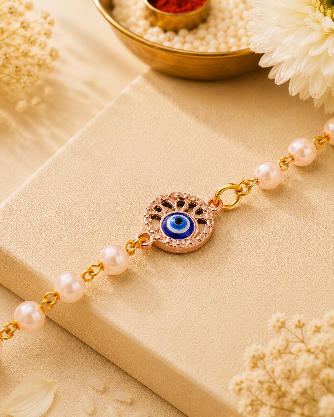 Iraaya Evil Eye Bracelet Rakhi | Tilak Set Included