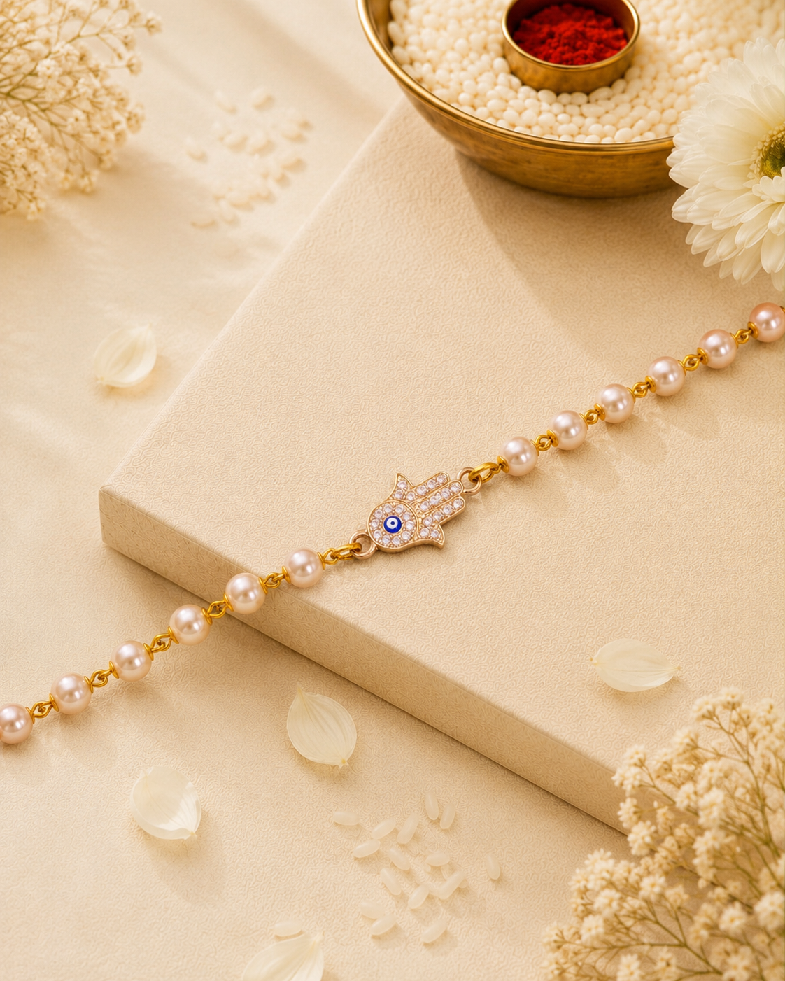 Vyana Evil Eye Bracelet Rakhi | Tilak Set Included