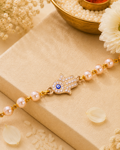 Vyana Evil Eye Bracelet Rakhi | Tilak Set Included