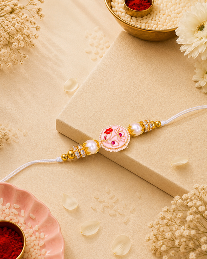 Ivory Reyva Meenakari Rakhi for Brother | Tilak Set Included