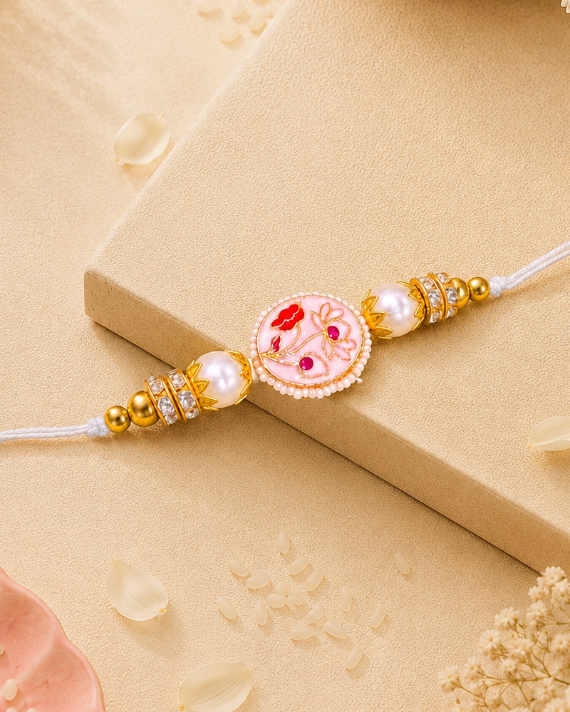Ivory Reyva Meenakari Rakhi for Brother | Tilak Set Included