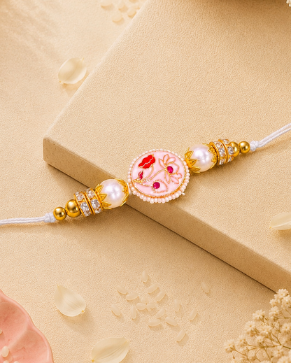 Ivory Reyva Meenakari Rakhi for Brother | Tilak Set Included