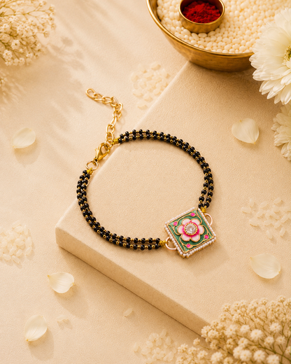 Mint Shaivya Meenakari Bhabhi Hand Mangalsutra