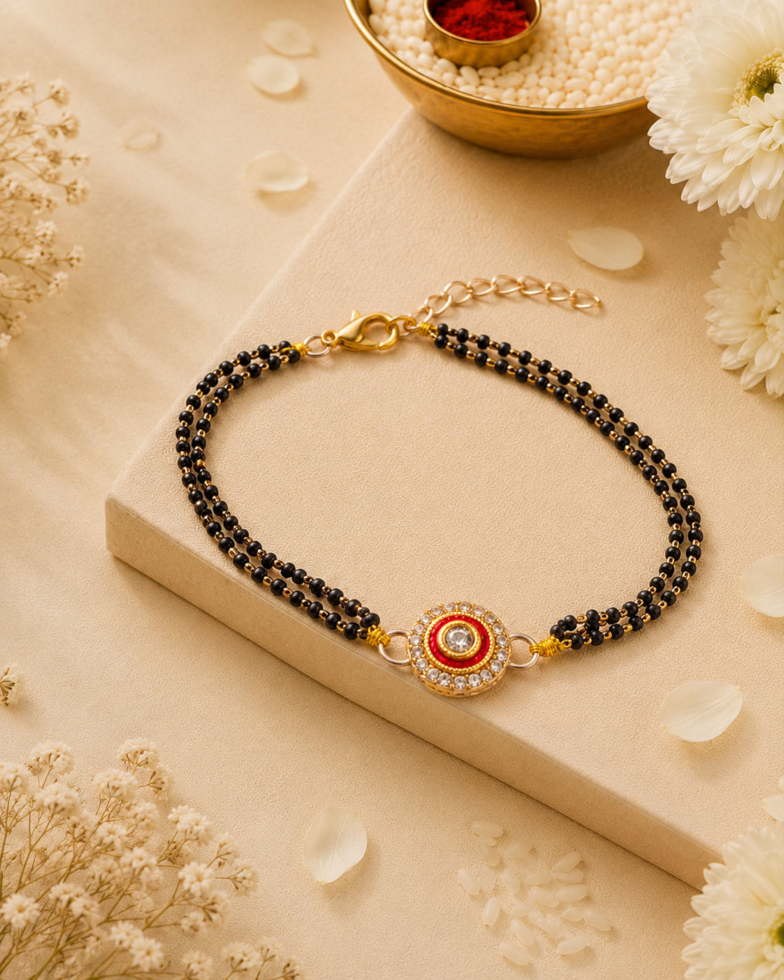 Red Vaibhika Bhabhi Hand Mangalsutra